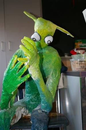 Paper mache alien Paper mache alien